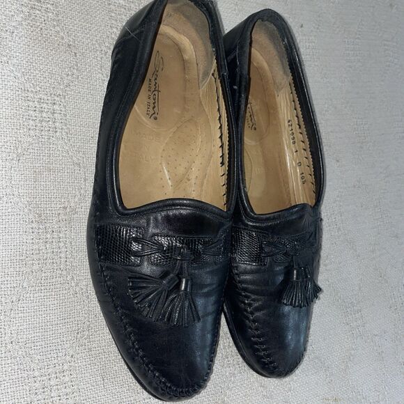 Santoni Italy Men’s Casual Loafers Size 10.5 D Black Leather Going Out Comfort main image 3